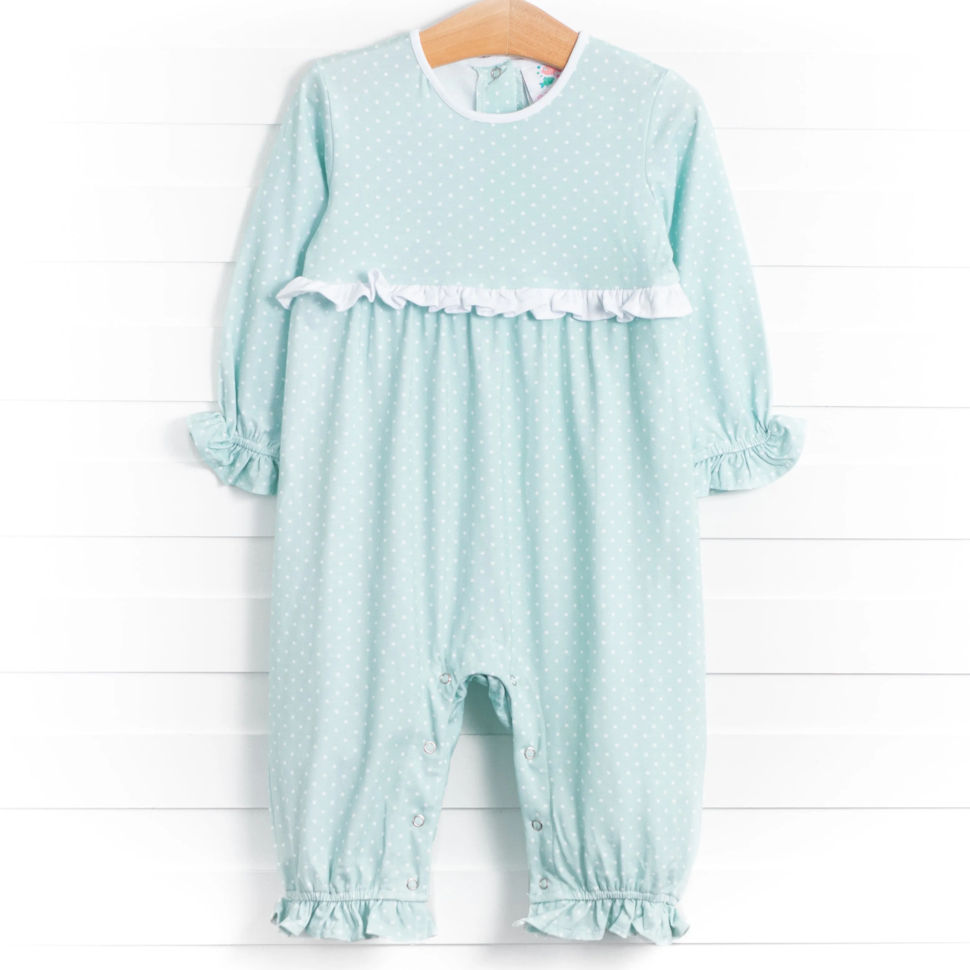 Dear Mint Dots Romper, Green