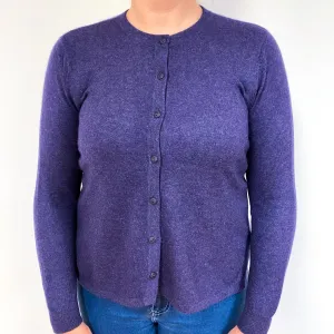 Deep Purple Cashmere Crew Neck Cardigan Large