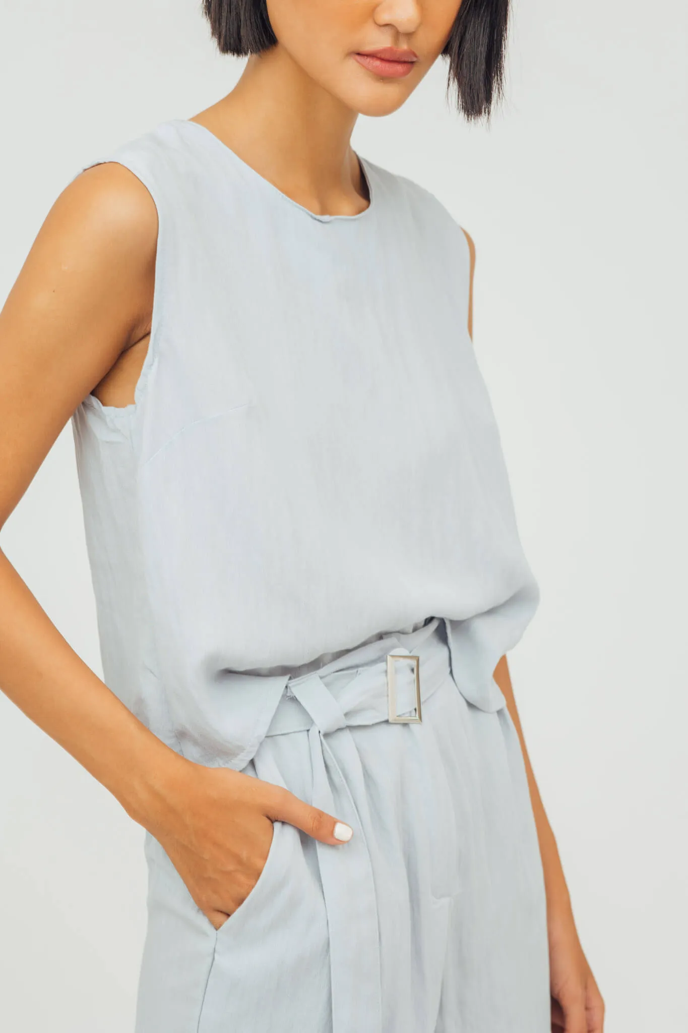 Den Loose Top and Belted Shorts Linen Coordinates