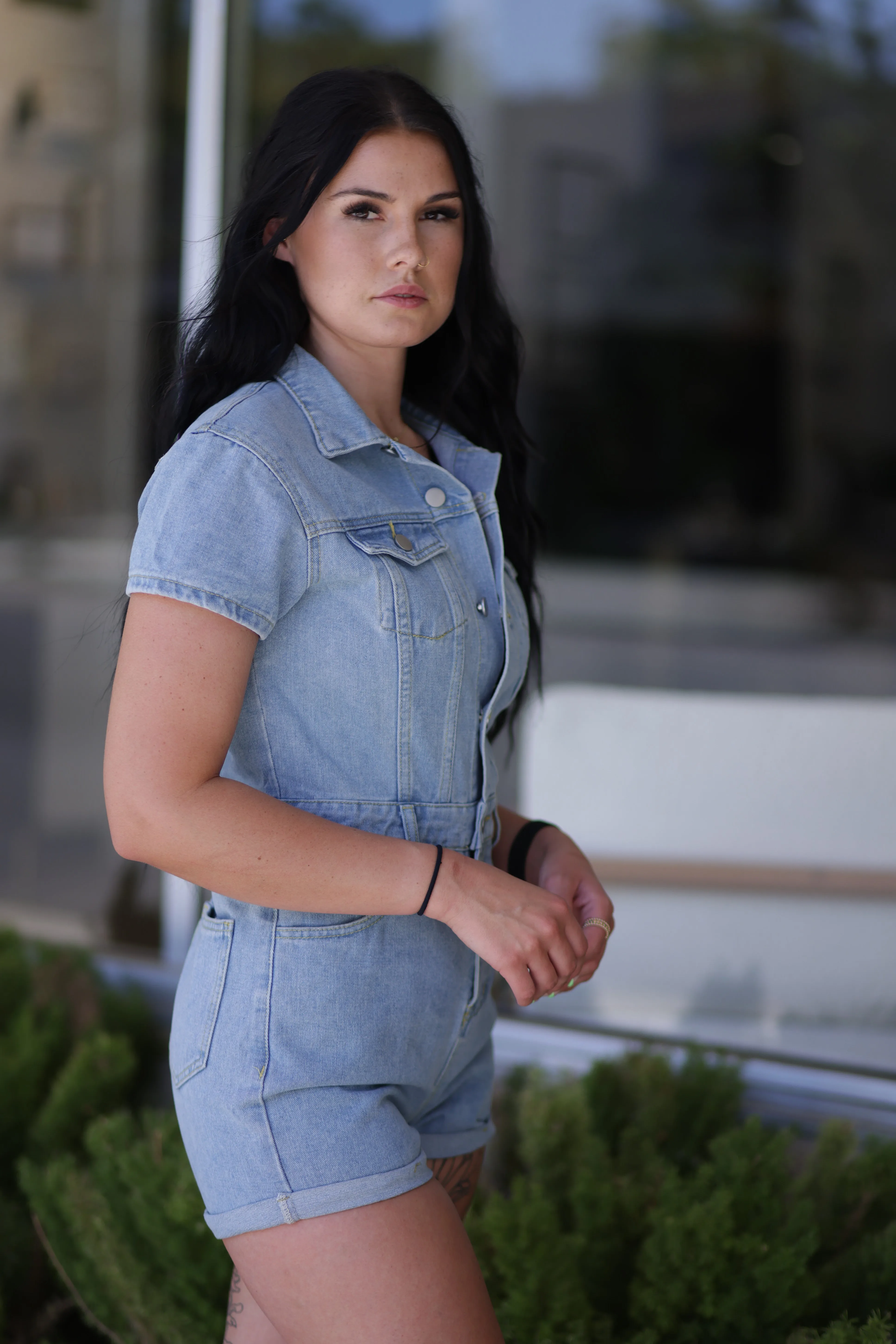 Denim Romper