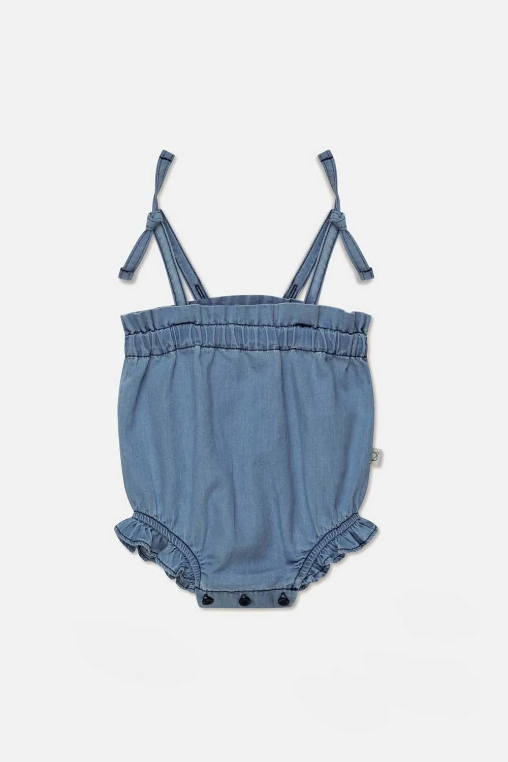 DENIM RUFFLE BABY ROMPER