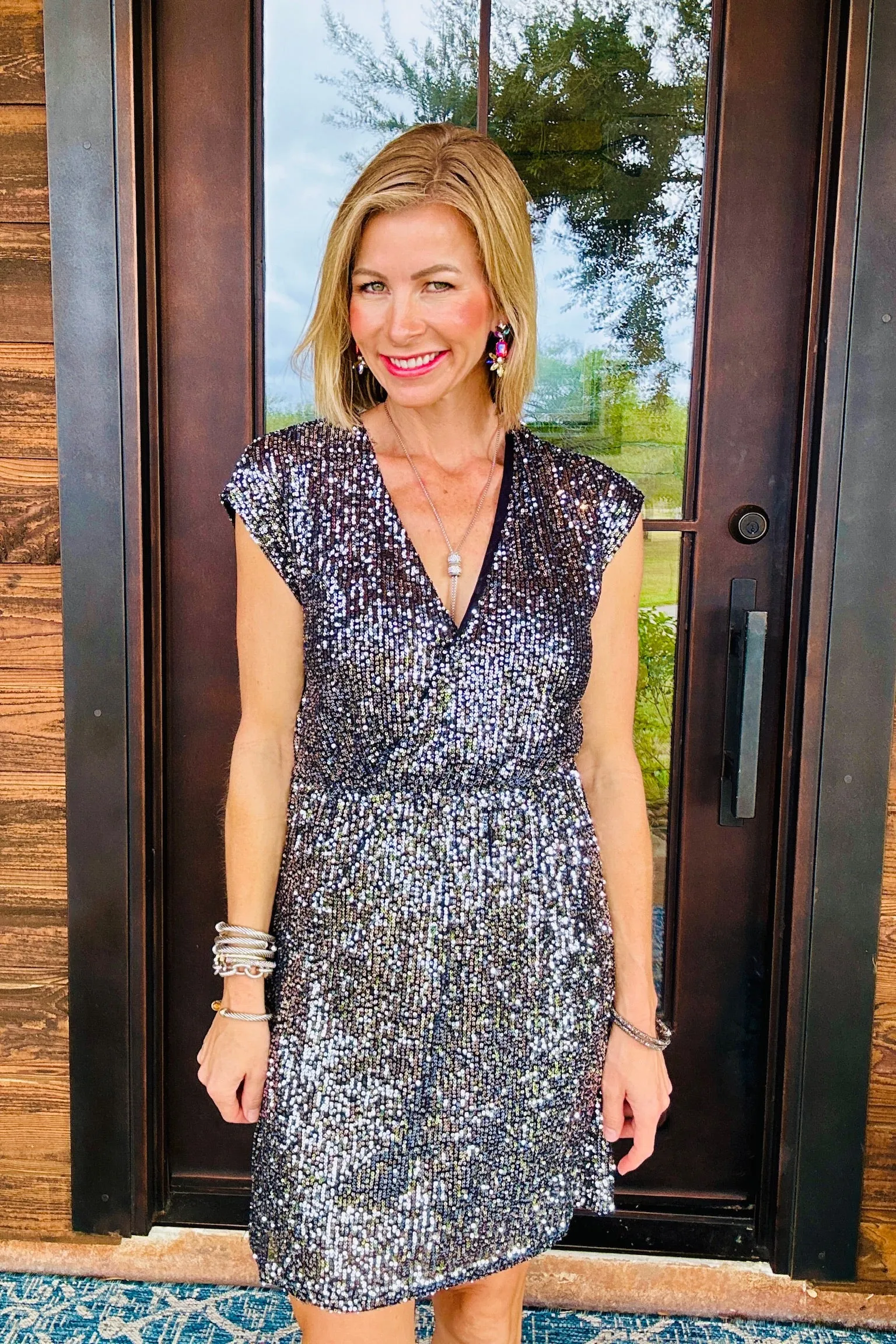 Dex Sequin Wrap Dress