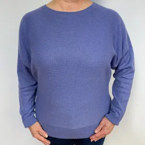 Dusky Purple Batwing Cashmere Crew Neck Jumper Large