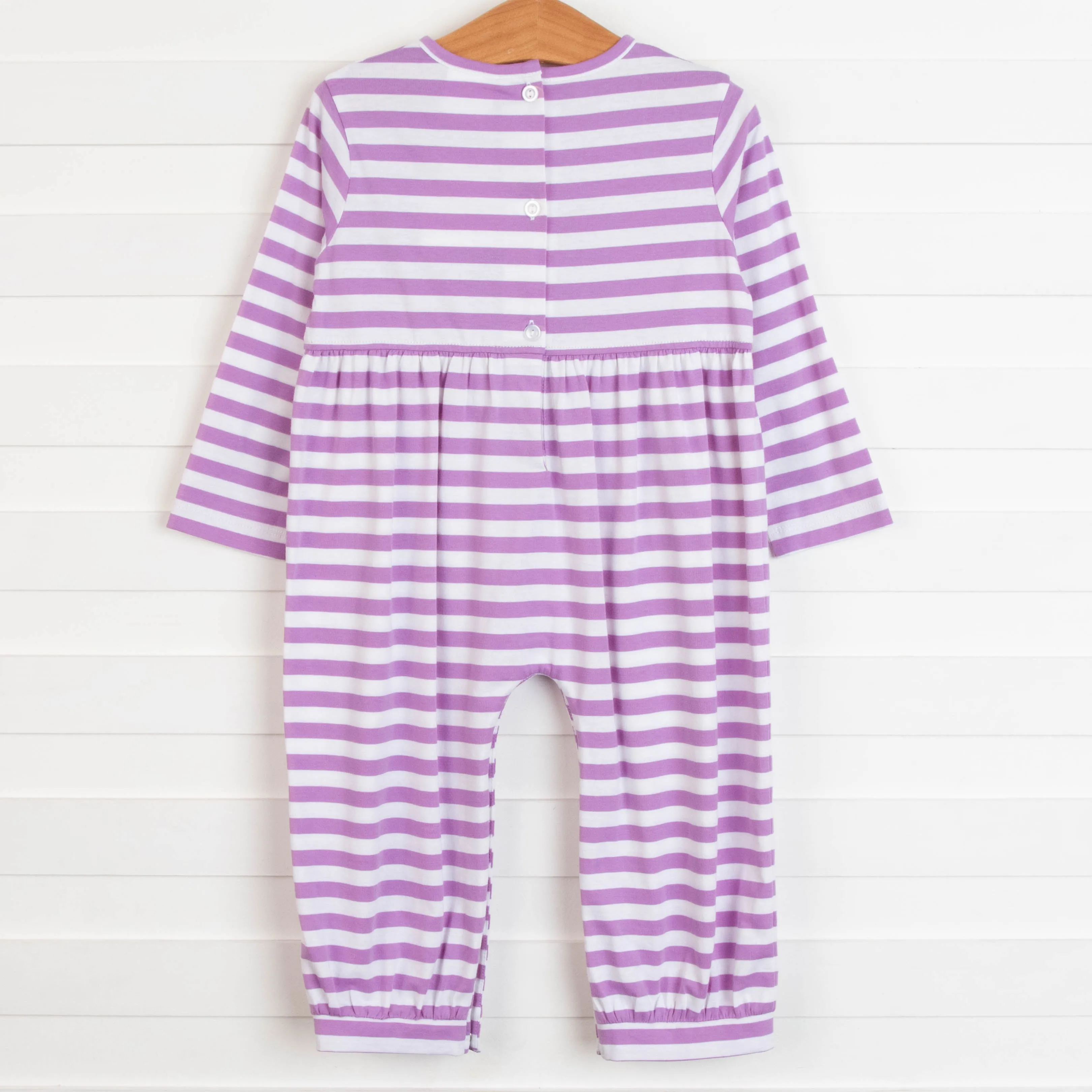 Elephant-astic Applique Romper, Purple