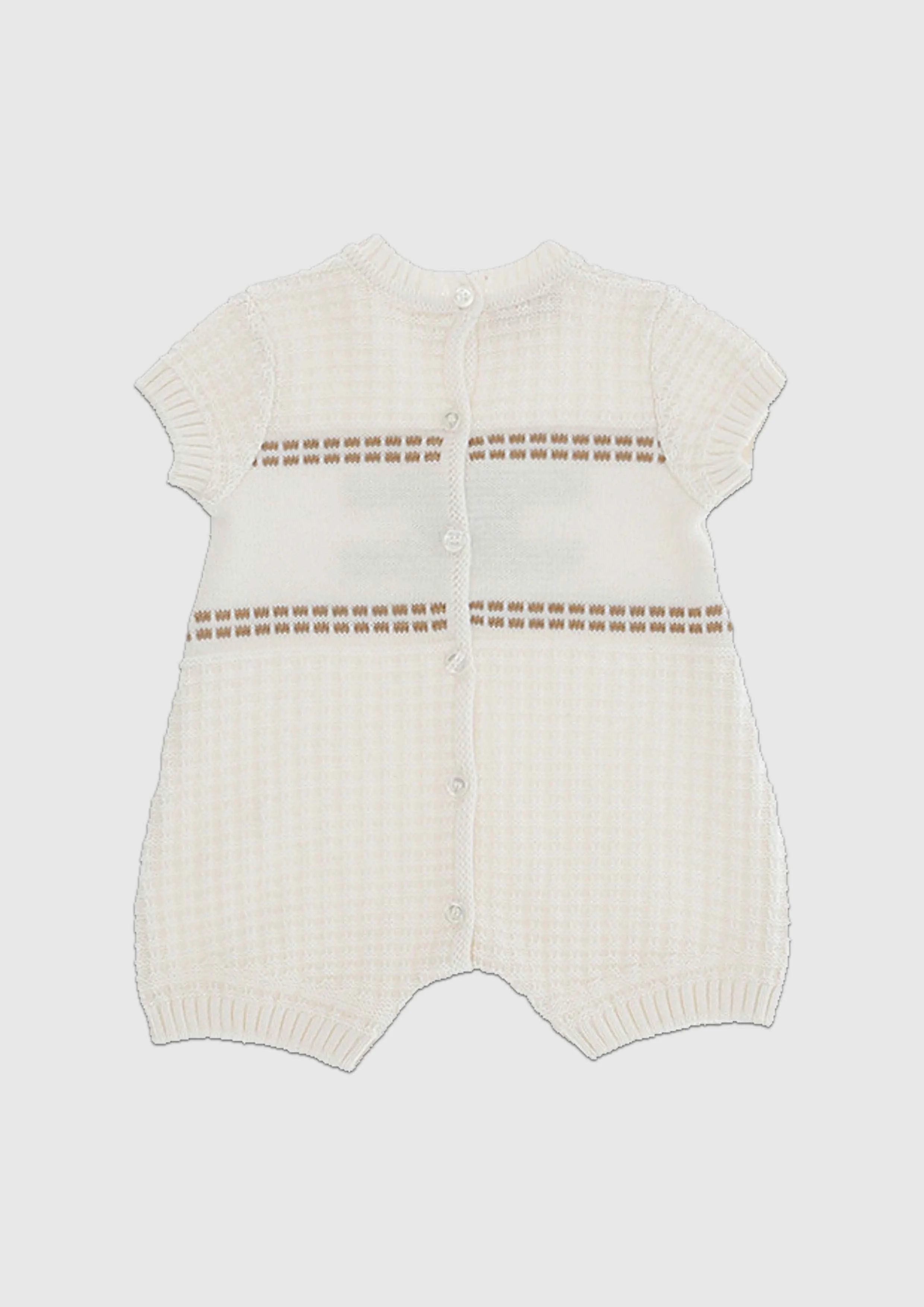 Elisabetta Franchi White & Beige knitted Romper