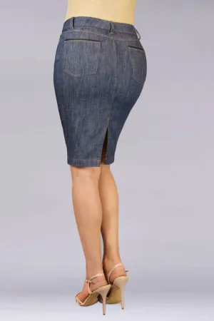 En Femme Signature Denim Pencil Skirt