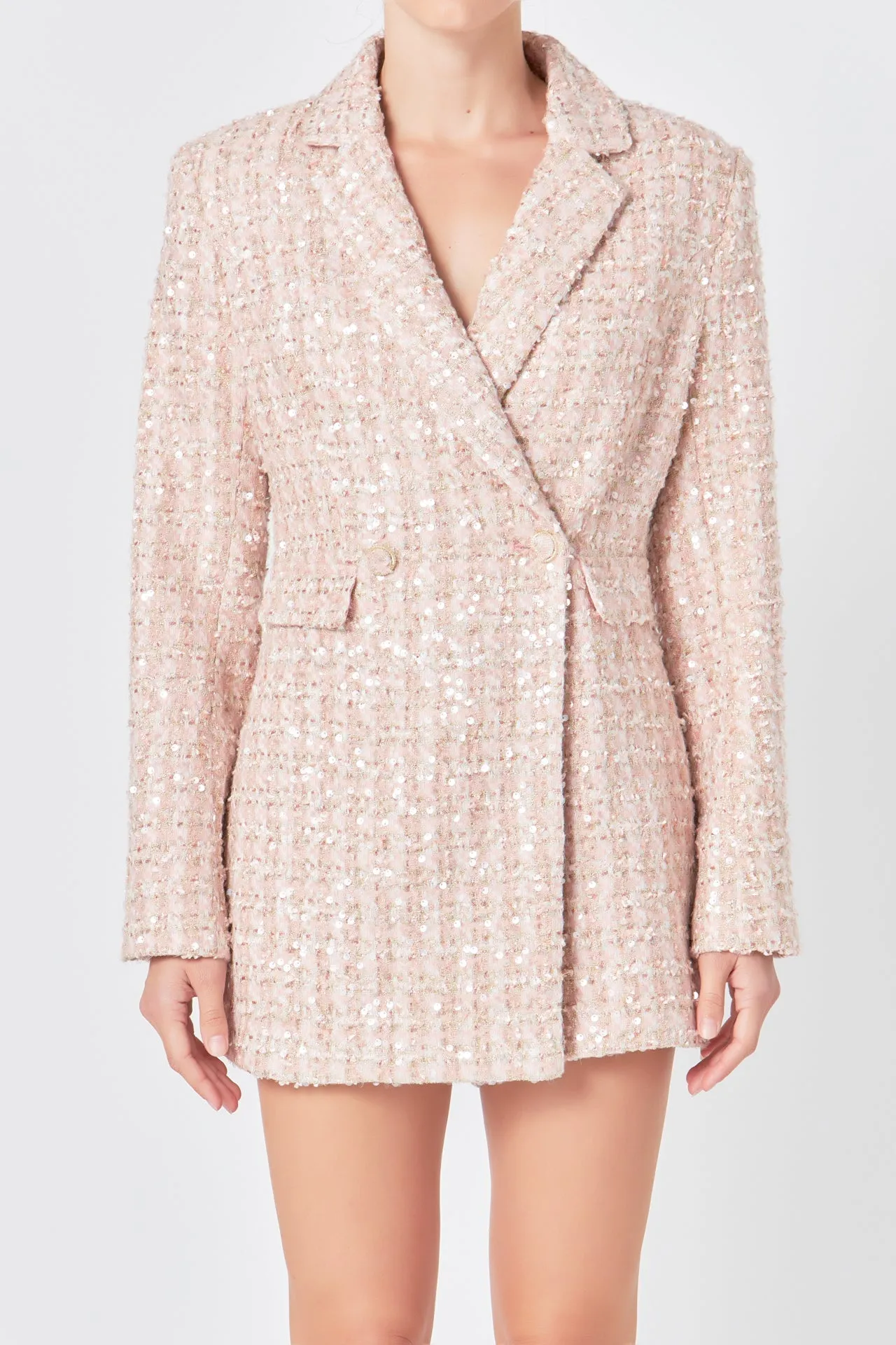 Endless Rose - Premium Sequins Tweed Romper