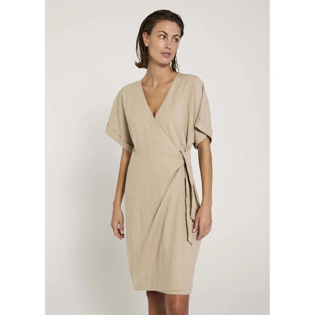 Esi Wrap Dress - Beige