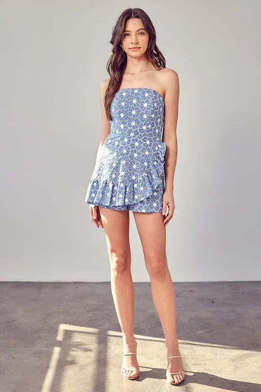 Eyelet Ruffle Romper