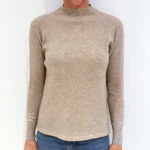 Fawn Brown Cashmere Turtle Neck Jumper Small