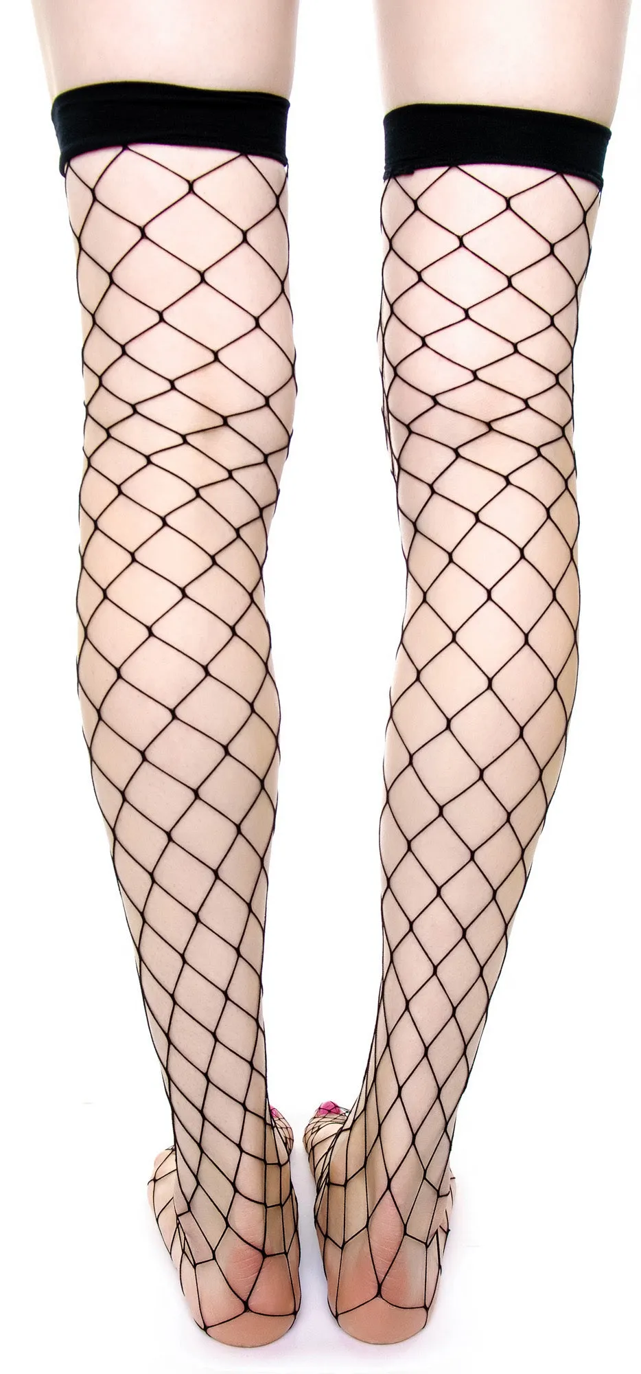 Fence Net Thigh High Tights