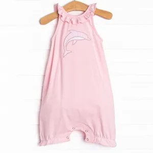 Flips and Tricks Applique Bubble Romper, Pink