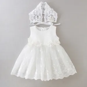 Floral Lace Christening Dress (3M-24M)