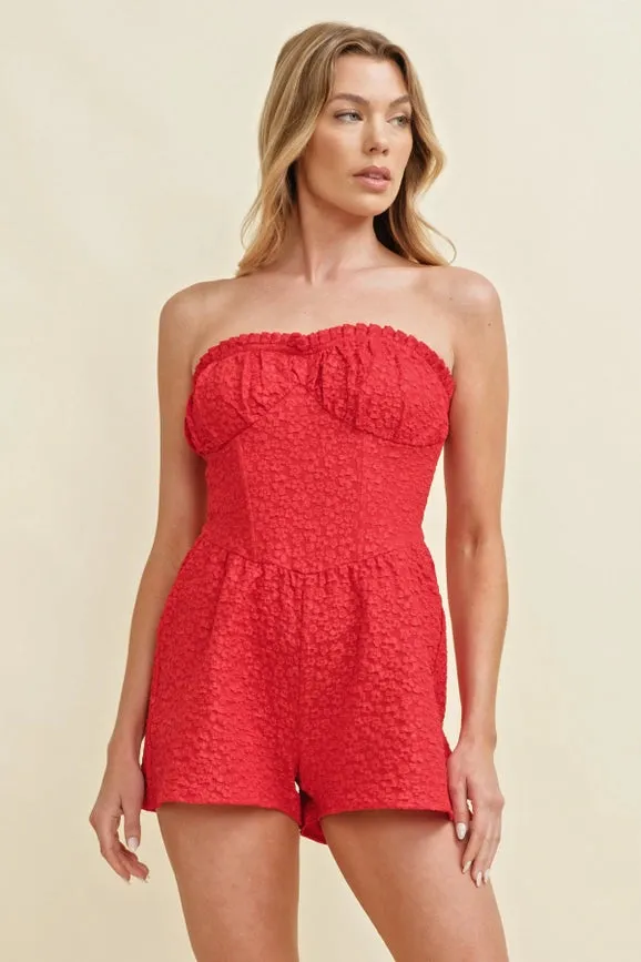 Floral Lace Sleeveless Romper