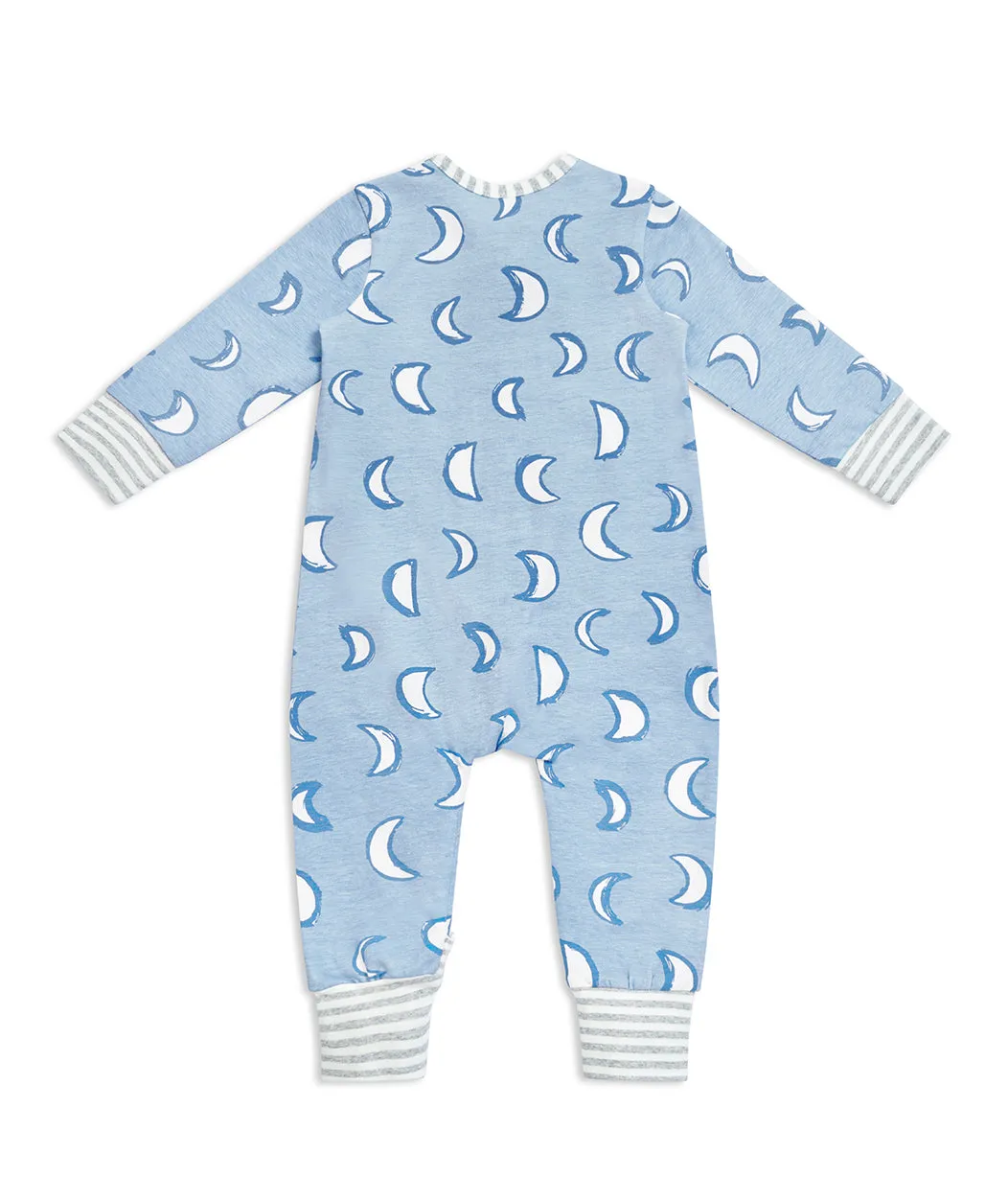 Footless Romper Blue Eclipse Cotton