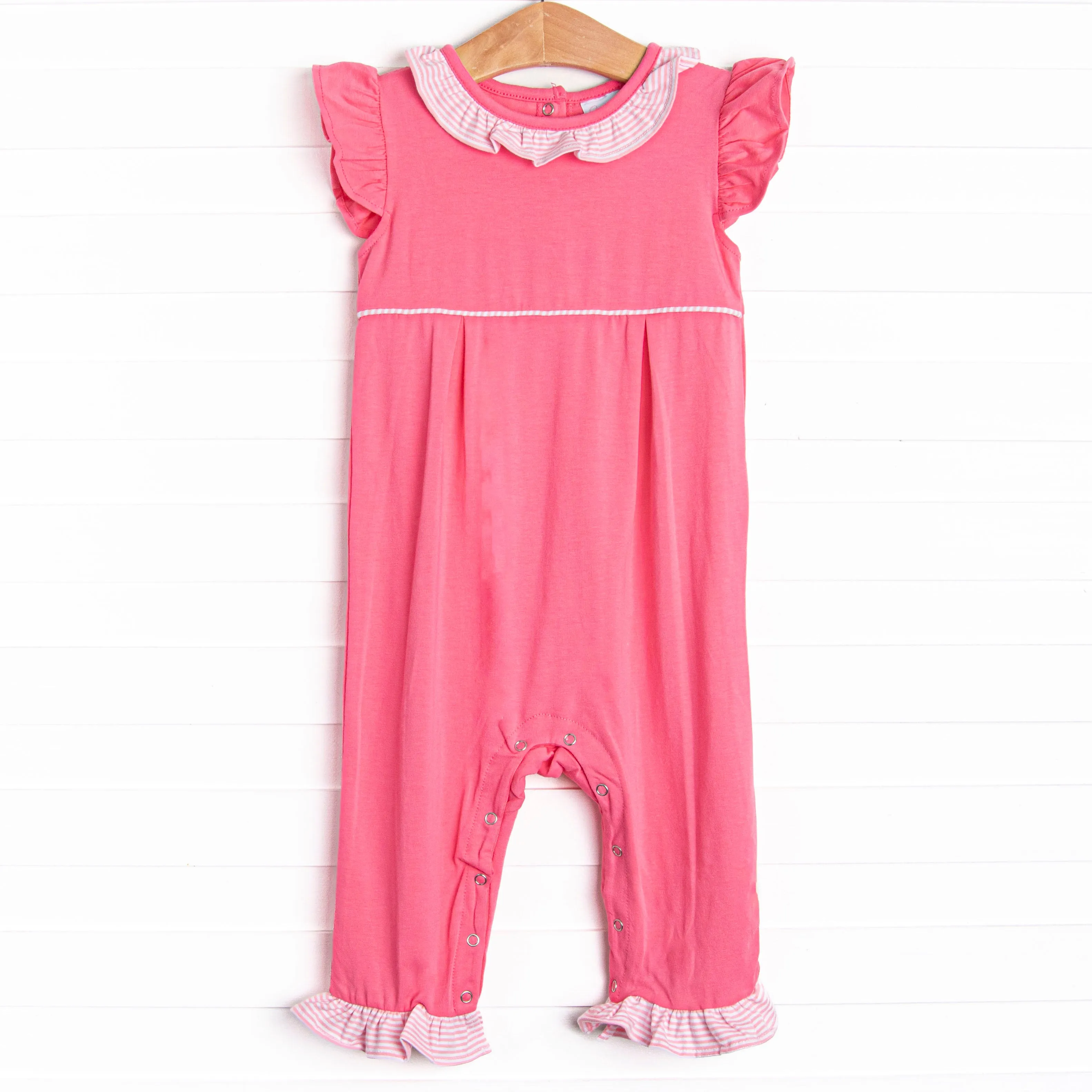 Frannie Ruffle Romper, Pink