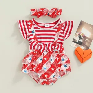 Frilled Stars & Stripes USA Romper