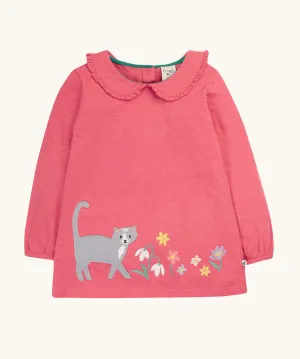 Frugi Victoria Collared Tunic Top - Petal/Cat