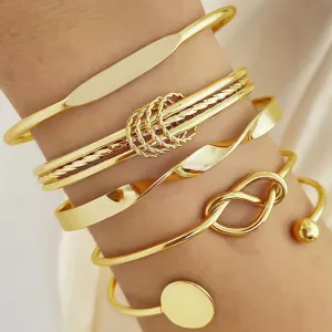 Geometric Silver & Gold Bracelet