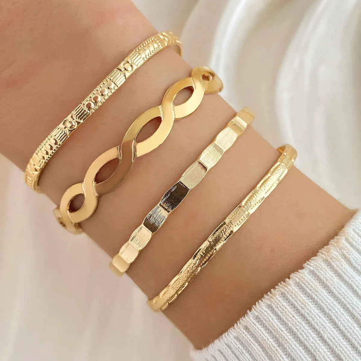 Geometric Silver & Gold Bracelet