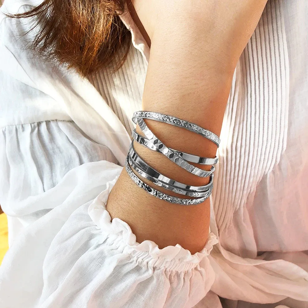 Geometric Silver & Gold Bracelet