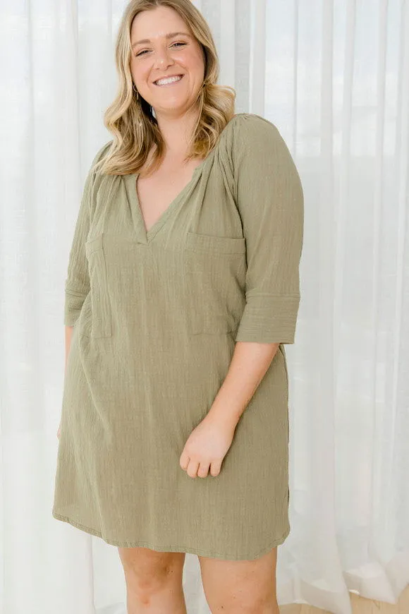 Giselle Tunic Top - Khaki