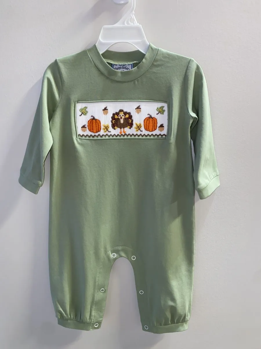 Give Thanks Smocked Boys Romper