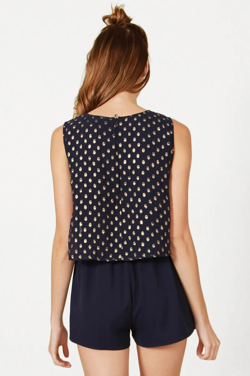 Gold Dots Romper