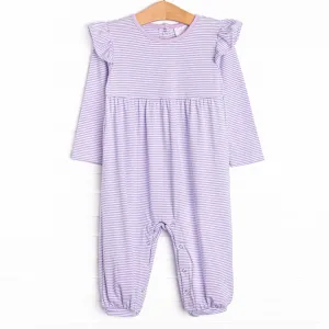 Gracie Romper, Lavender Stripe