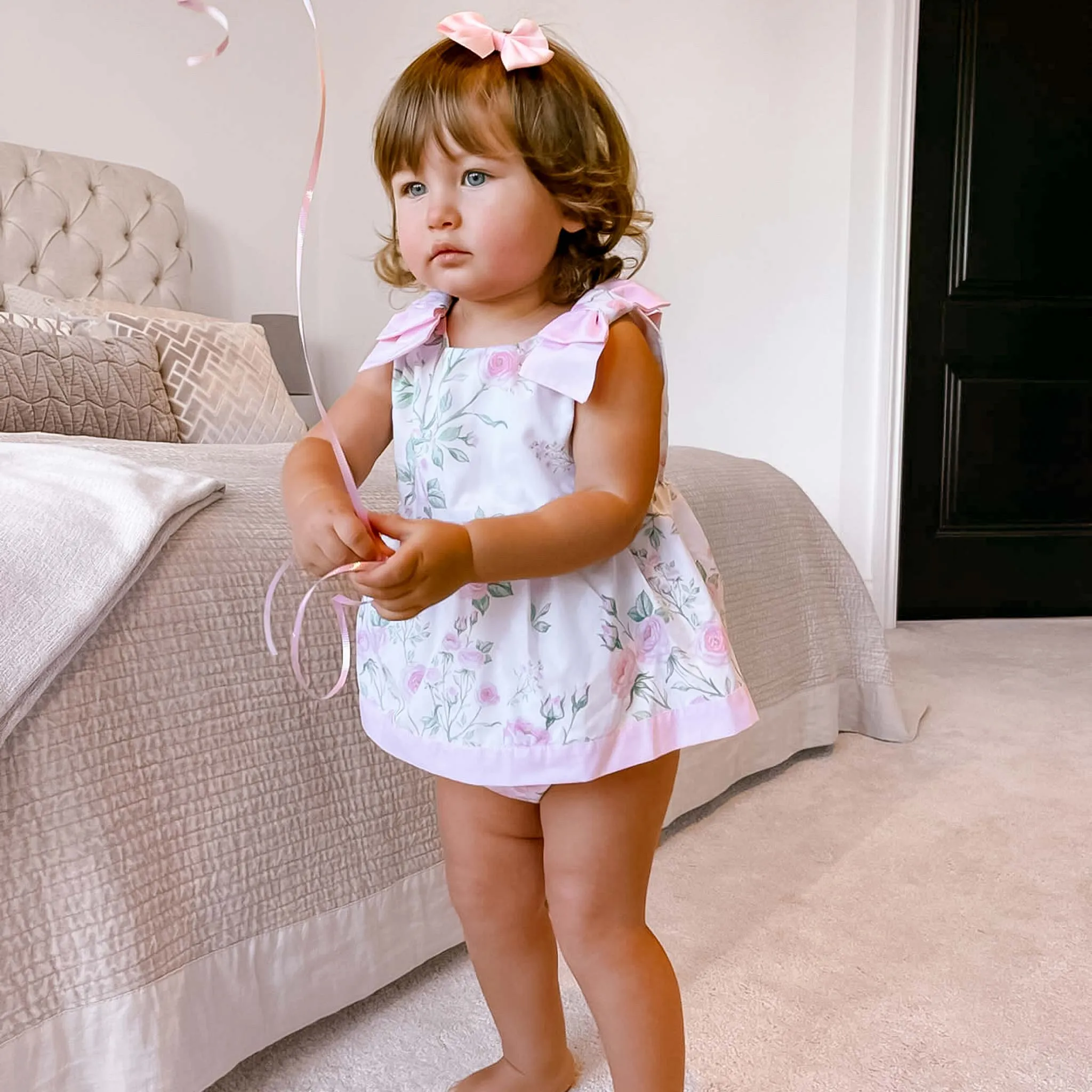 Hand-Drawn Roses Romper (3M - 4Y)