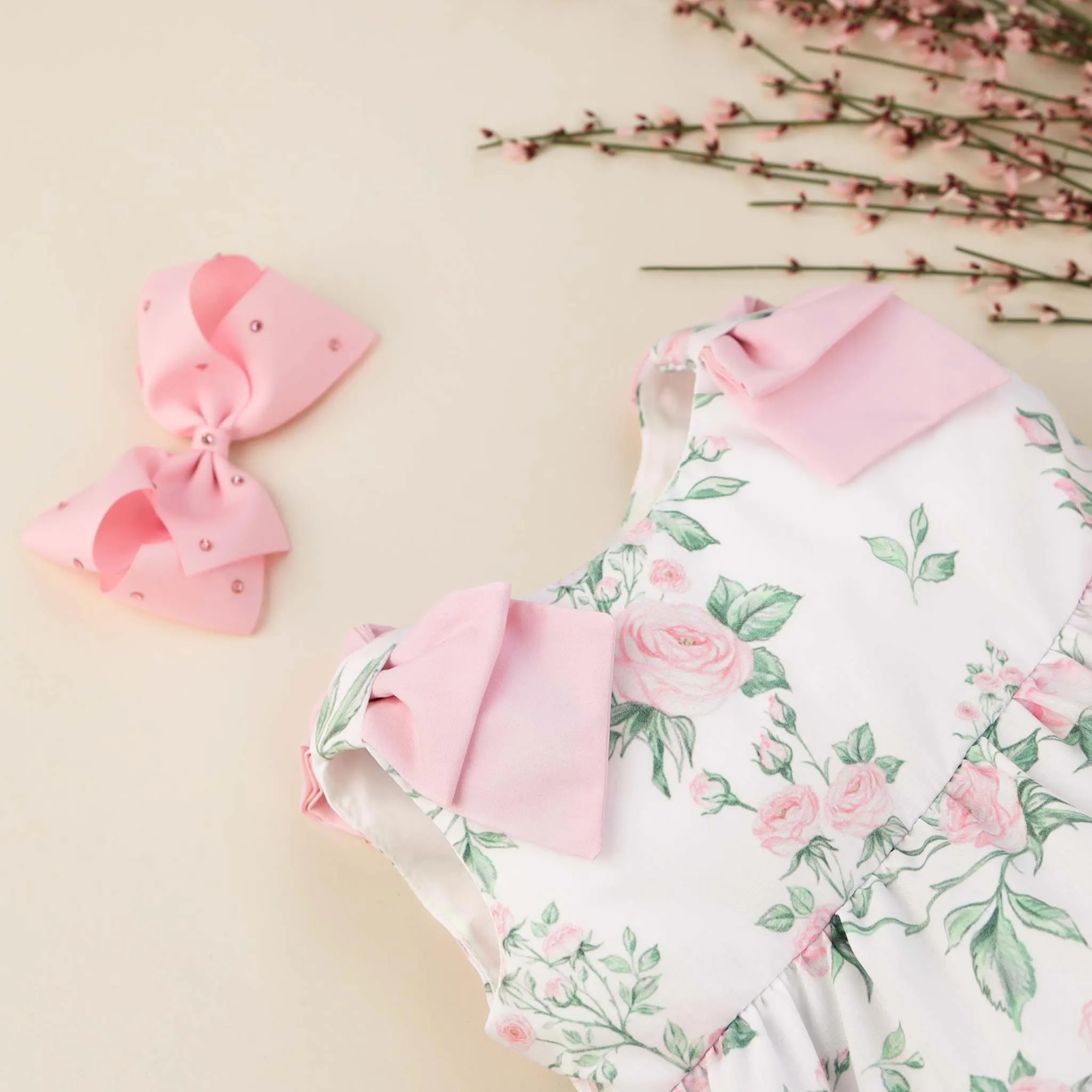 Hand-Drawn Roses Romper (3M - 4Y)