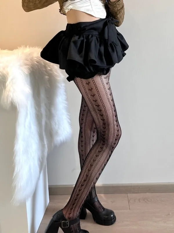 Hearts lolita y2k lace tights