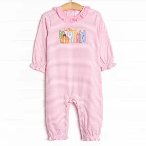 Hello Pumpkin Applique Romper, Pink