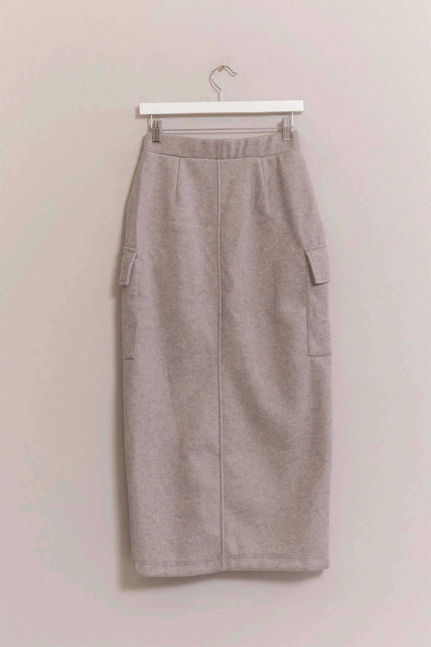 HF25C135-Wool-Like Brushed Twill Pencil Skirt