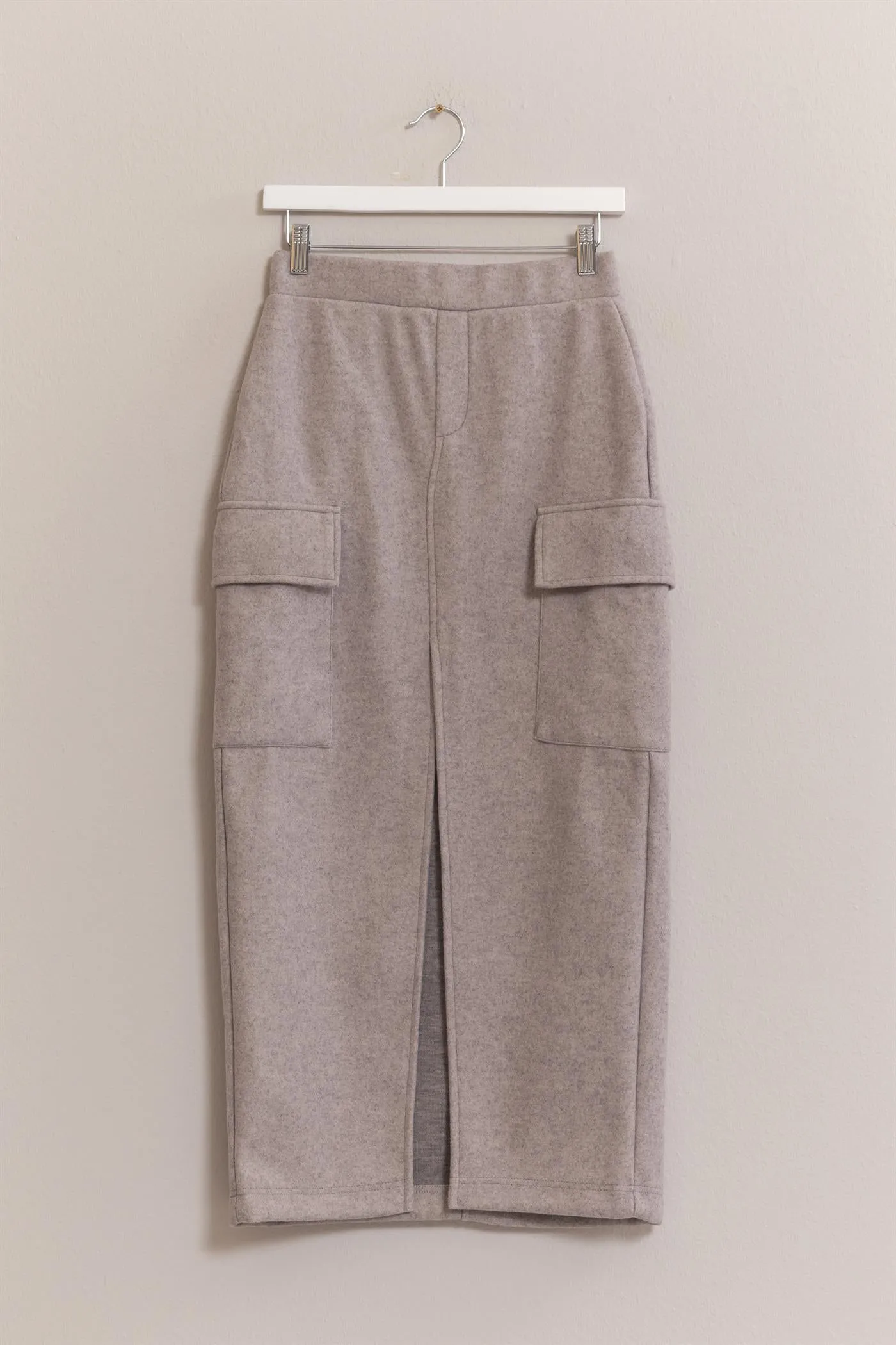 HF25C135-Wool-Like Brushed Twill Pencil Skirt