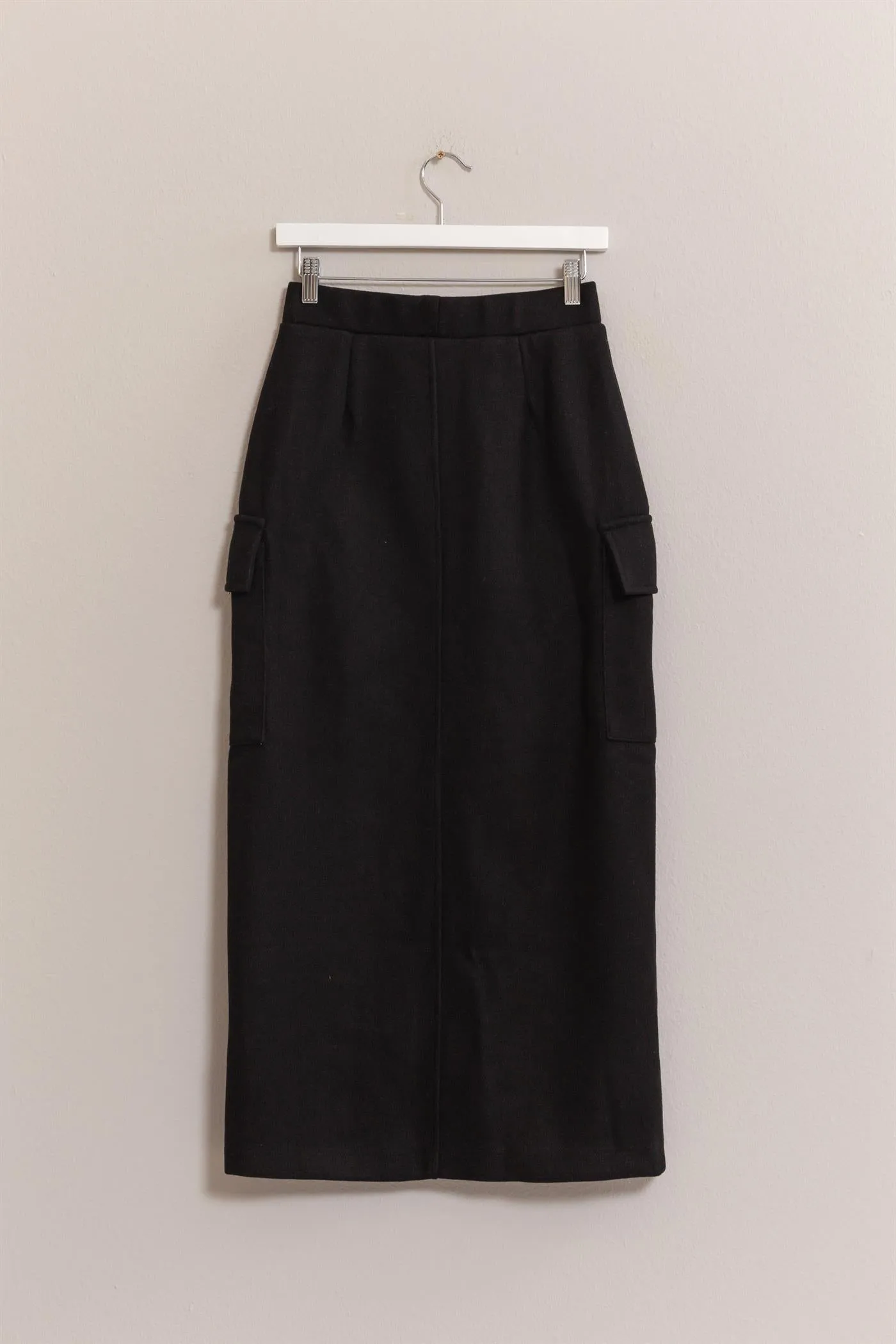 HF25C135-Wool-Like Brushed Twill Pencil Skirt