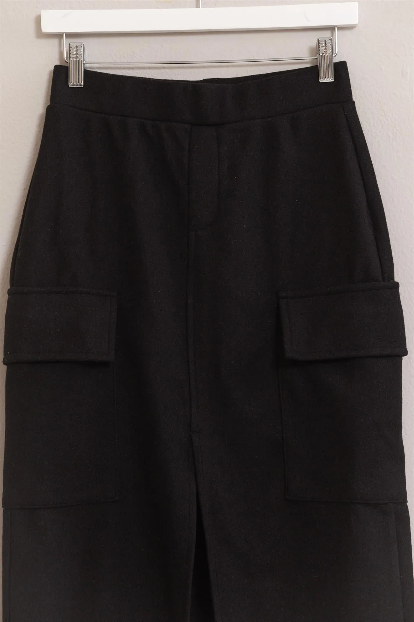 HF25C135-Wool-Like Brushed Twill Pencil Skirt