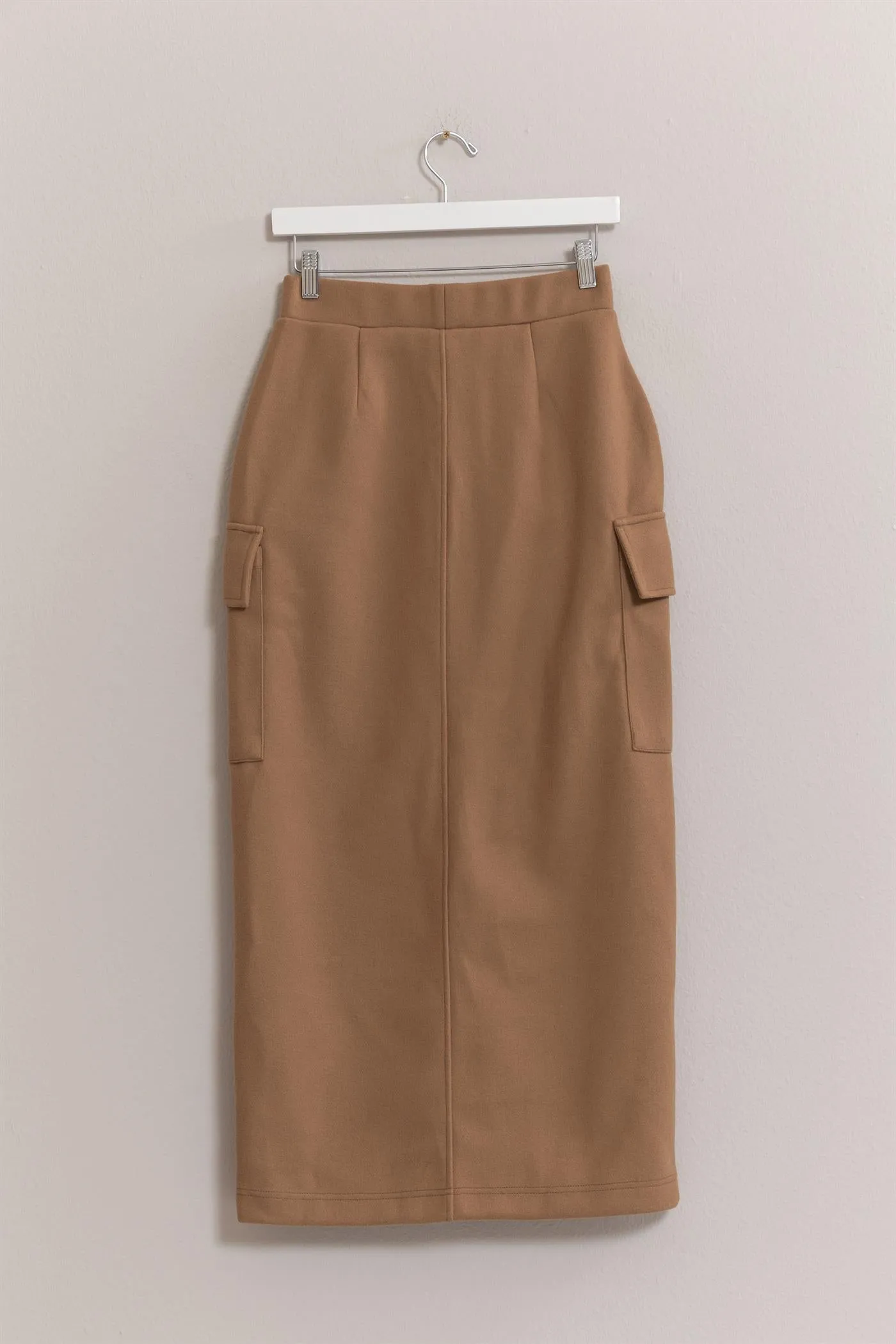 HF25C135-Wool-Like Brushed Twill Pencil Skirt