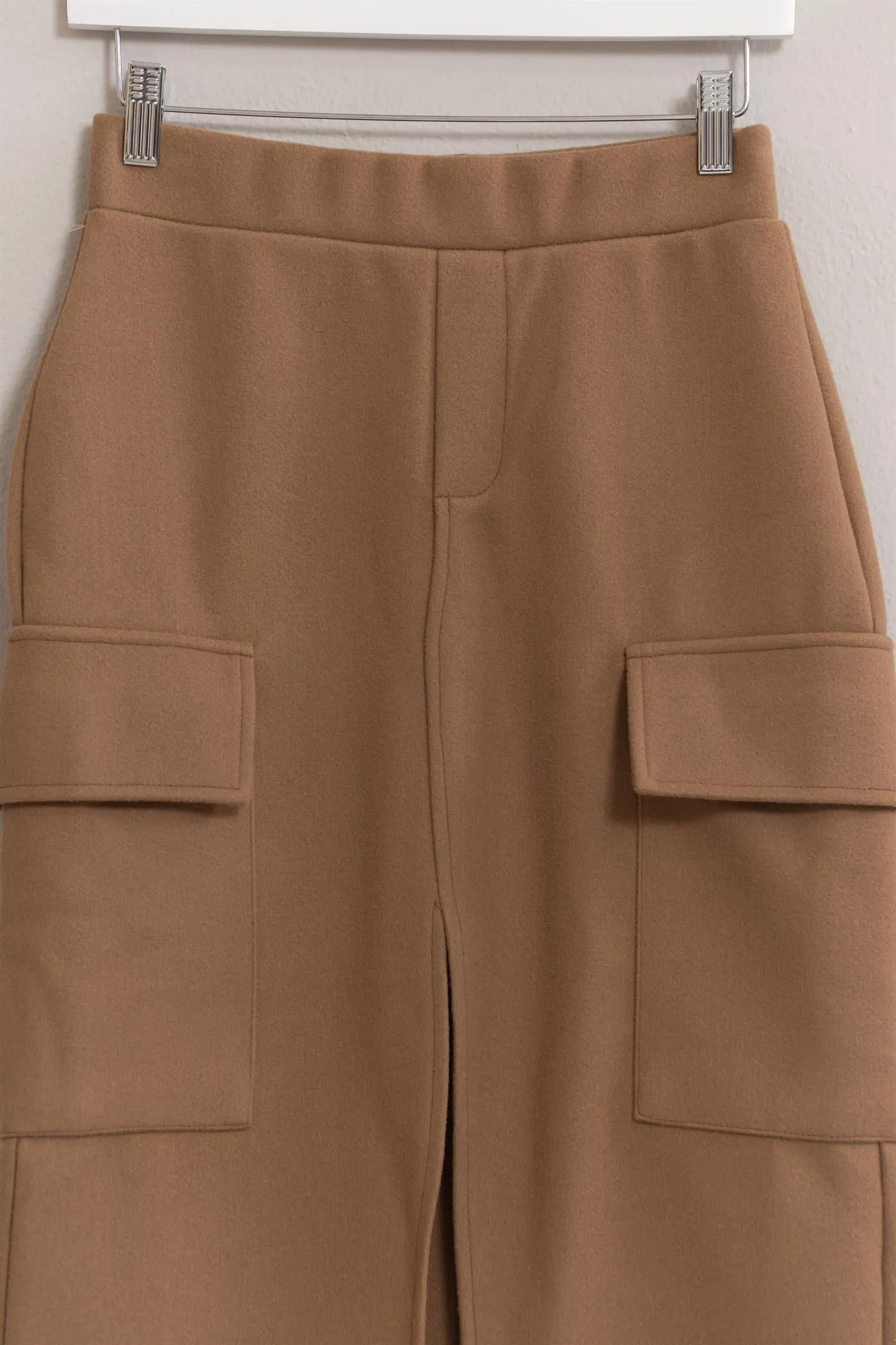 HF25C135-Wool-Like Brushed Twill Pencil Skirt