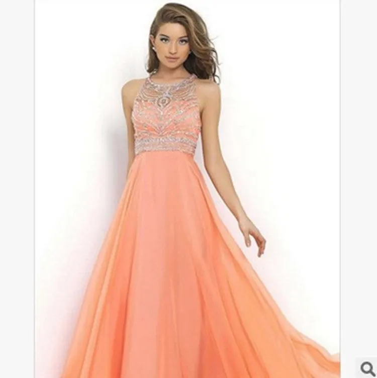Hollow Back Maxi Prom Dress