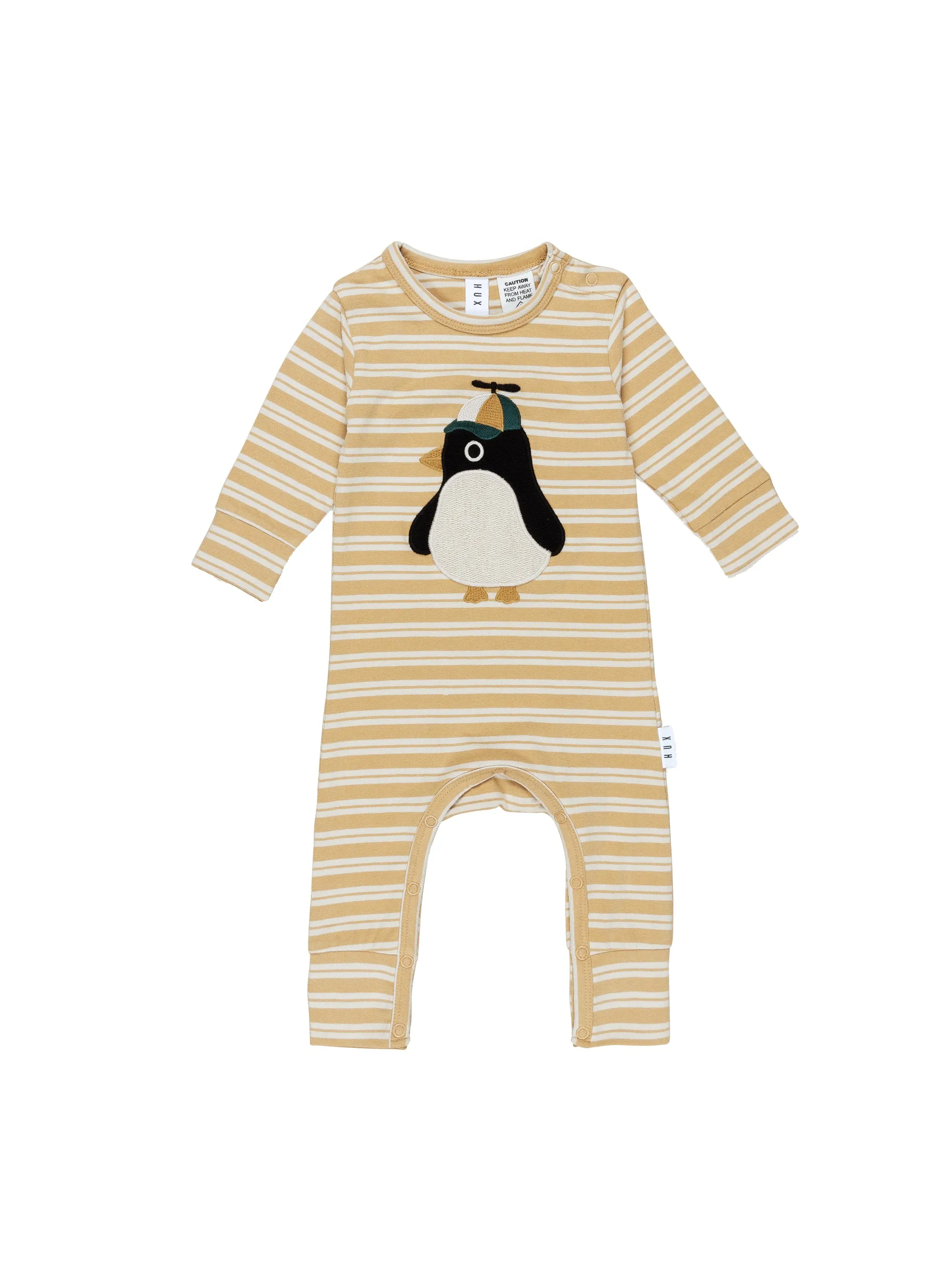 Huxbaby Cool Penguin Stripe Romper