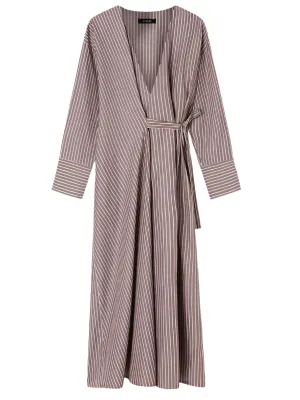 Huxem Dress in Mocha Stripe