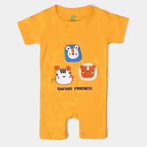 Infant Boys Cotton Interlock Knitted Romper Safari Friend-Citrus