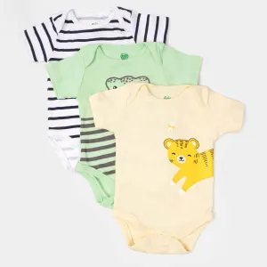 Infant Boys Romper 3 PCs Set Cute Animal - Multi