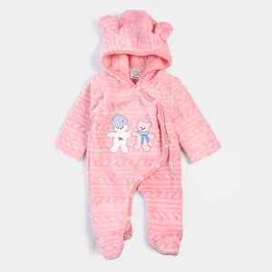 Infant Girls Knitted Character Romper - Light Pink