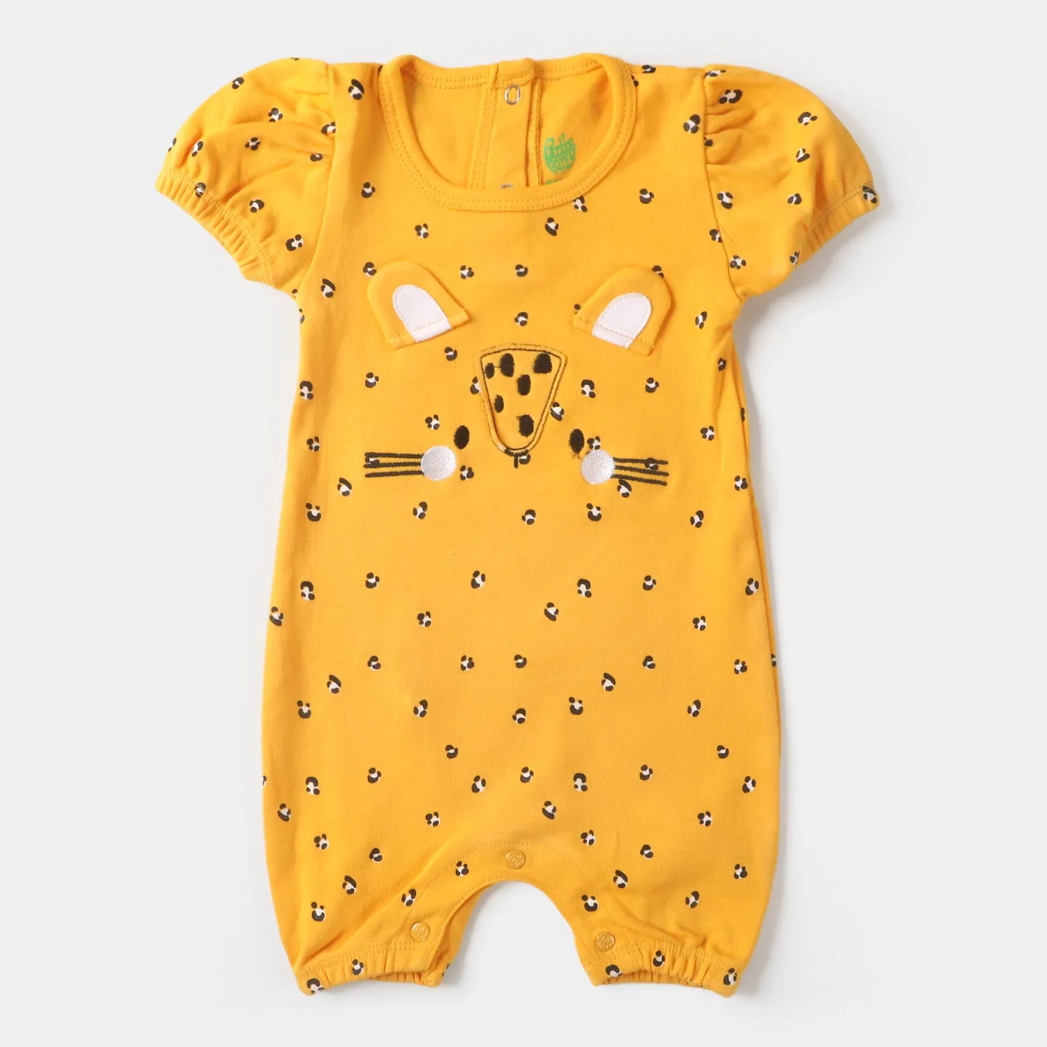 Infant Girls Knitted Romper Tiger Face - Citrus