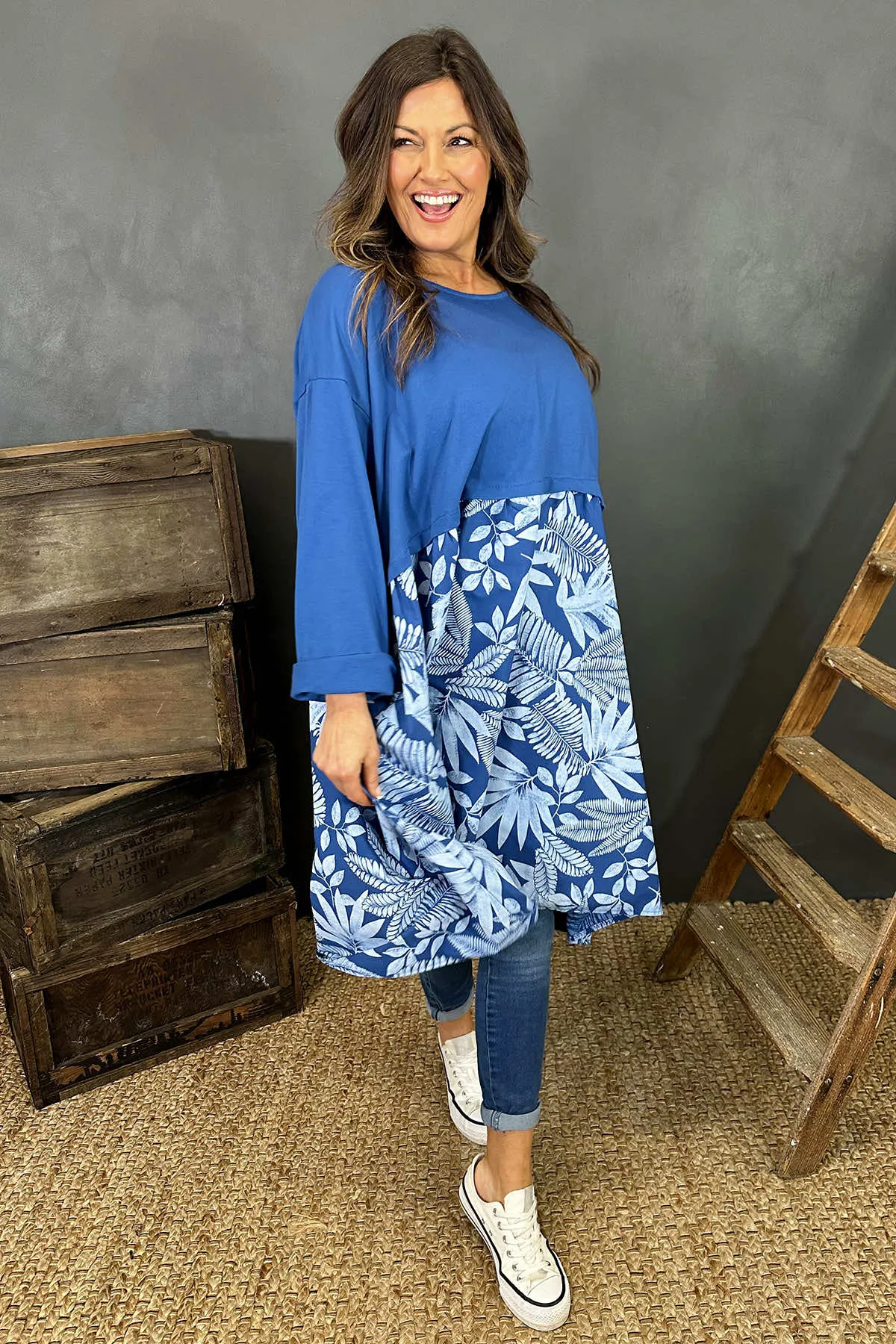 Iris Cotton Tunic Cobalt