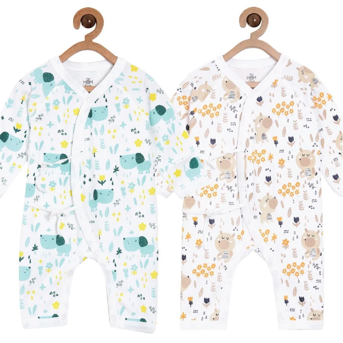 Jabla Style Infant Romper Combo of 2-Puppy in the Garden-Bear in the Garden