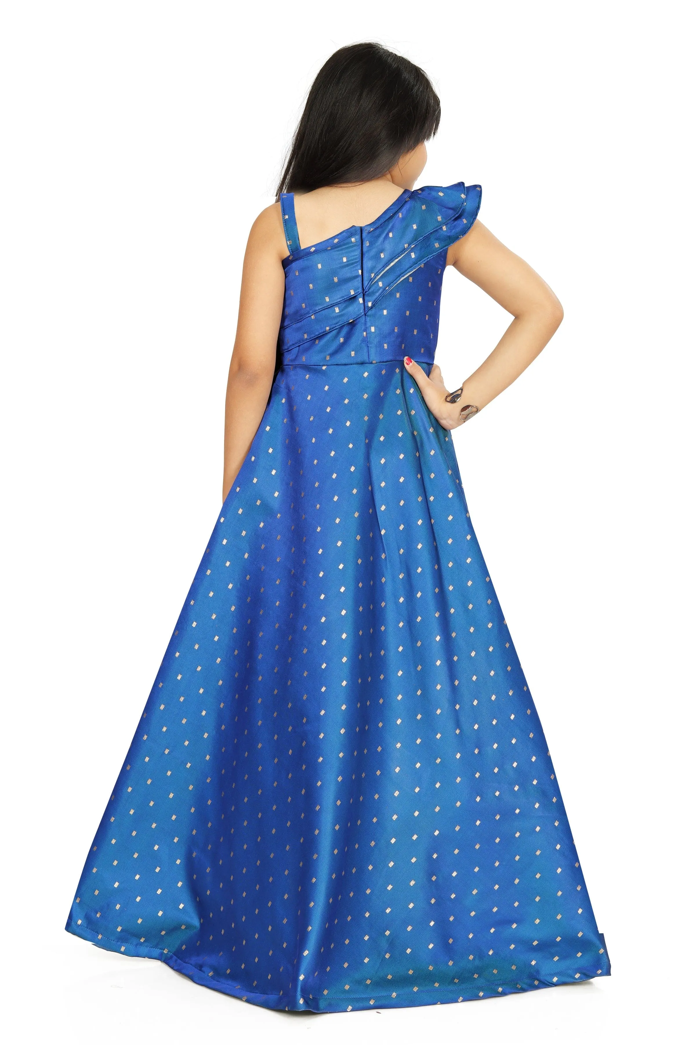 Kids Girl's Ruffled Gown Dress