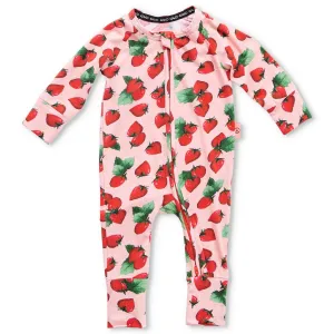 Kip & Co Strawberry Delight Organic LS Zip Romper